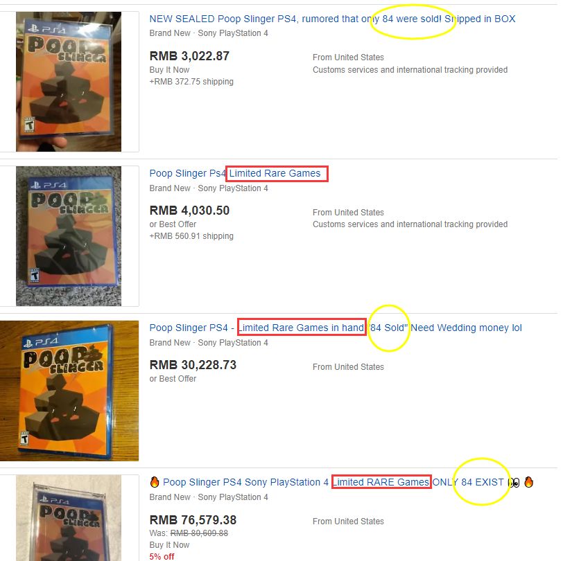 在Ebay上的搜索结果