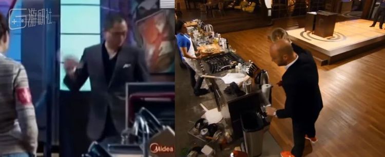 把选手做的菜扔进垃圾桶看起来像是评委情绪失控，实则是原版的保留节目，连运镜都大同小异