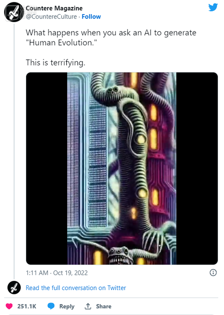 AI能够生成“人类进化”主题的图像，并不代表AI能够预知人类进化的未来