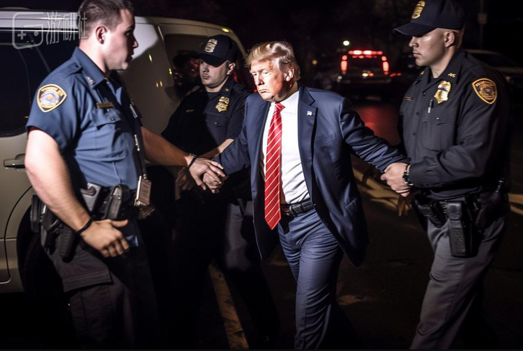 美国前总统特朗普被捕的“照片”