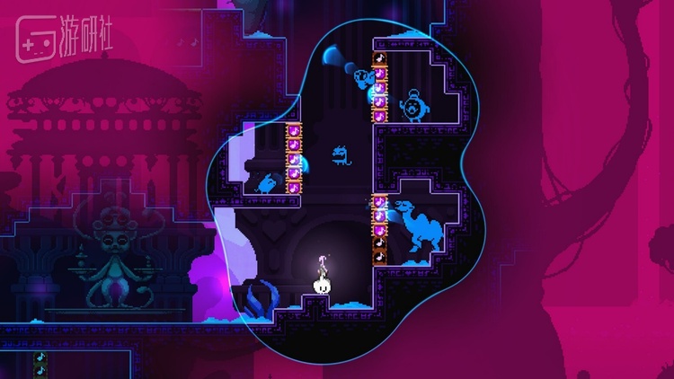 为了帮助下面的同伴通过，已经到了上层的同伴和砖块互动形成可攀爬的墙壁