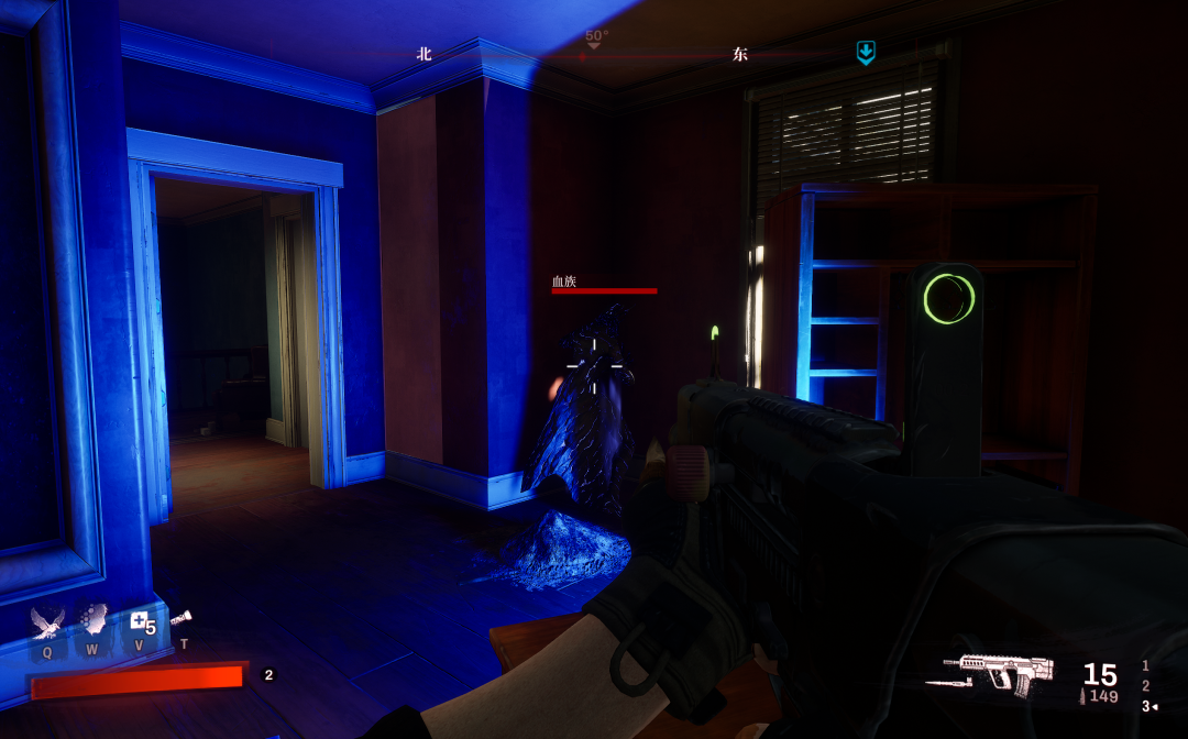 在一些房间里，也能看见NPC利用紫外线灯控制住血族的“遗迹”，在前期对玩家也能起到一些提示作用