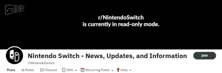 NintendoSwitch版块被设置为“只读”模式，不能发帖不能回复