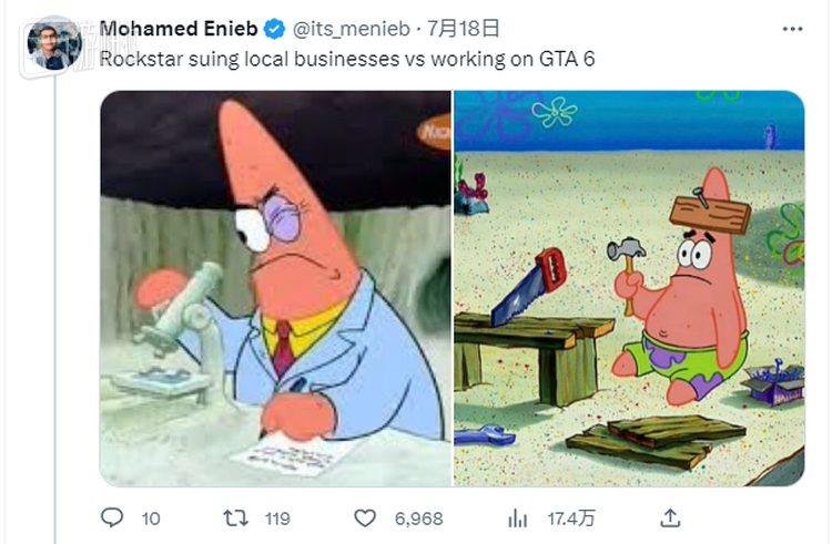 “R星起诉本地企业的样子VS制作GTA6时的样子”