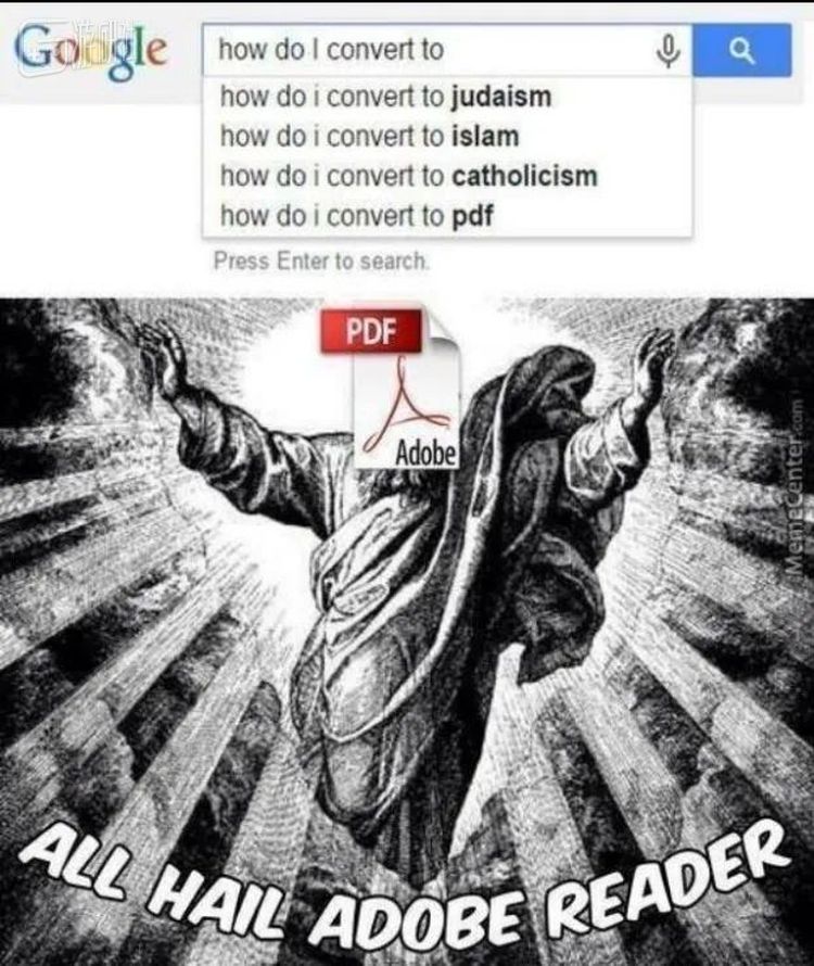  很显然根据Google搜索结果，PDF的通用程度已经够得上全球第四大宗教了