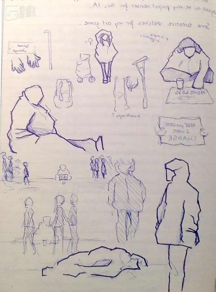 《看不见的人》草图