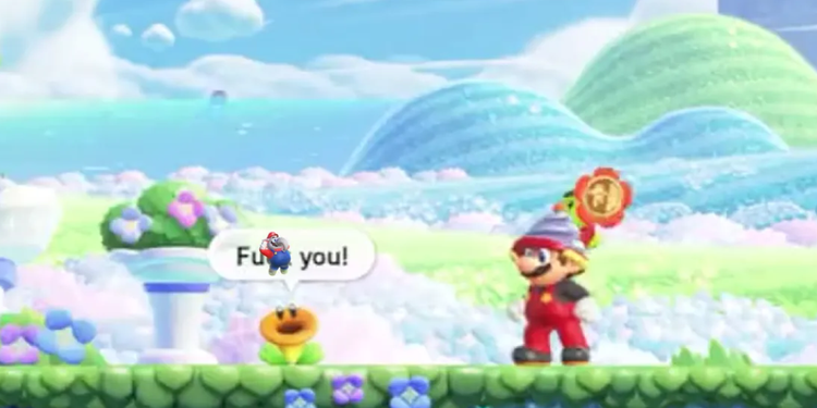 马力欧新作偷跑后，游戏里的小花说起了粗鄙之语