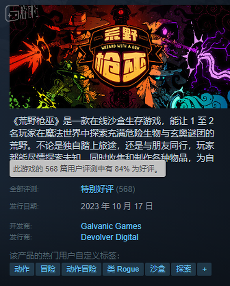 目前Steam好评率84%