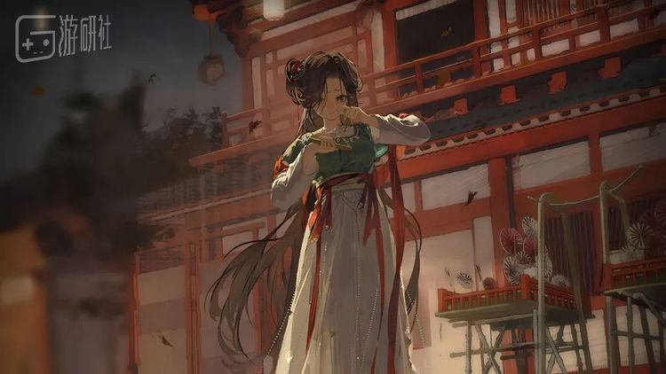 剧情CG中的曲娘，注意襦裙的褶皱及边缘处理方式