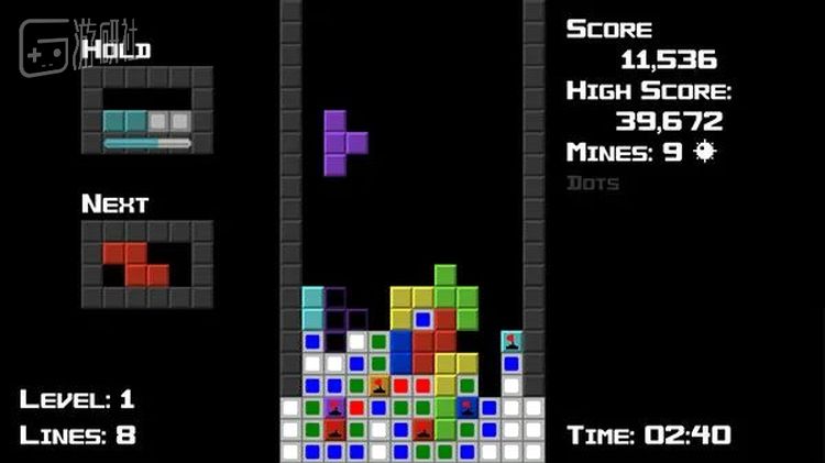 它也拥有和俄罗斯方块类似的UI界面