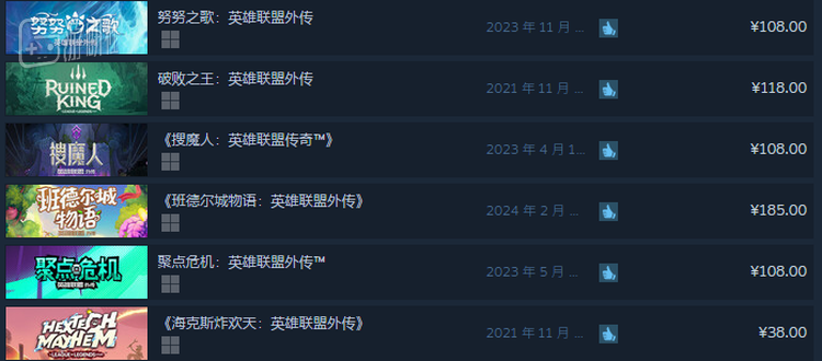 分别用不同玩法讲述了努努&威朗普、佛耶戈、塞拉斯、吉格斯、艾克以及城邦班德尔城的故事