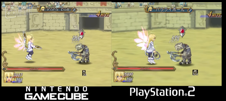 有一说一，PS2版画面还是缩水得比较明显的，背景糊成一团了