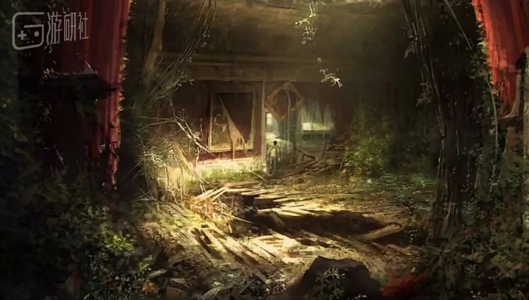 这场讲座上被拿来举例的《神秘海域3》场景概念图