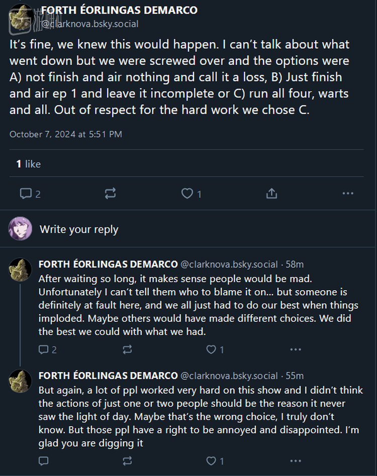 执行制作人表示“预料到了大家的愤怒”