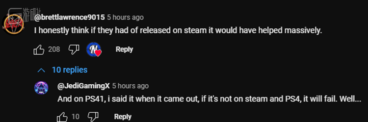“如果上线Steam和PS4说不定就不会惨败”