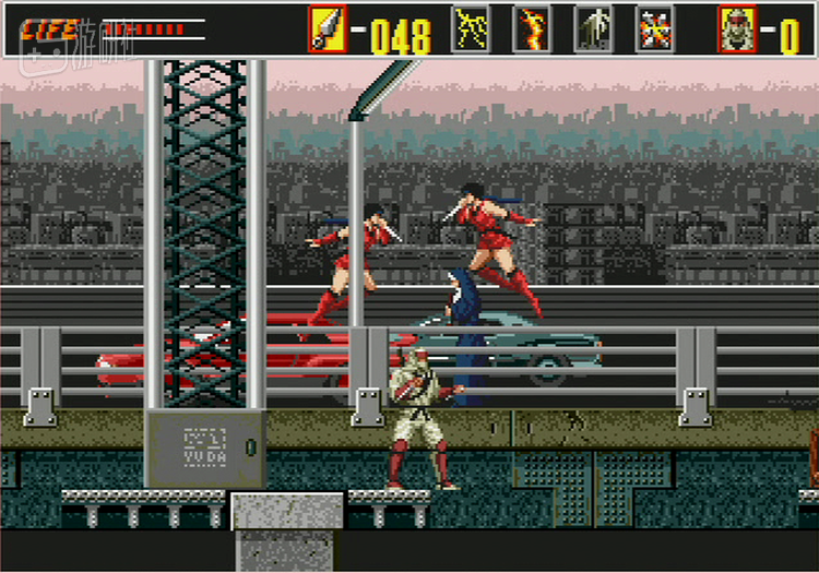 《超级忍》尽可能多地使用多重卷轴来表现MD的性能优势