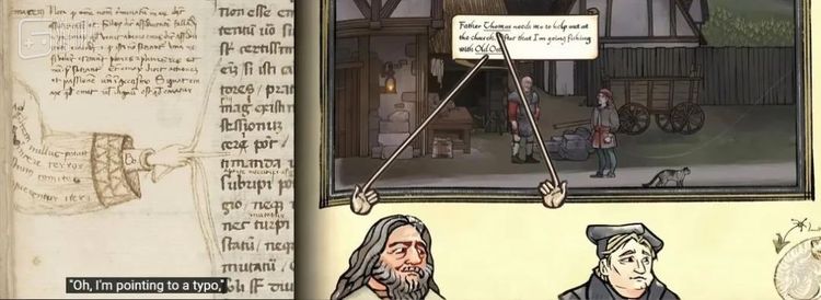 手稿页边的手指设计