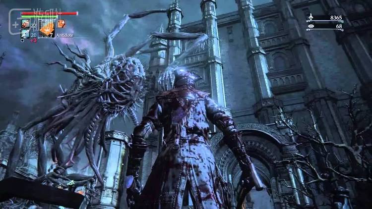 灵视高于40时，会在血月后的小教堂外看到本不可见的巨型生物亚弥达拉