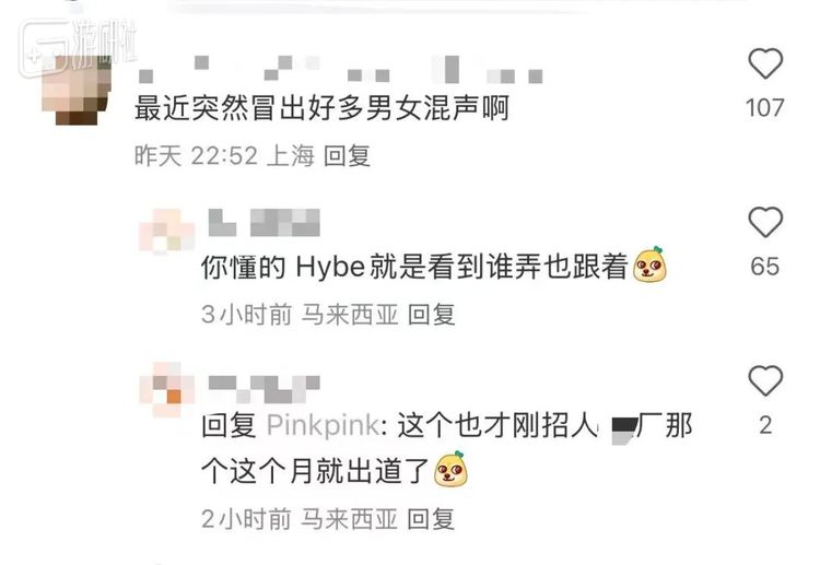 在HYBE最近的K-pop项目招募资讯下，韩娱粉丝的讨论