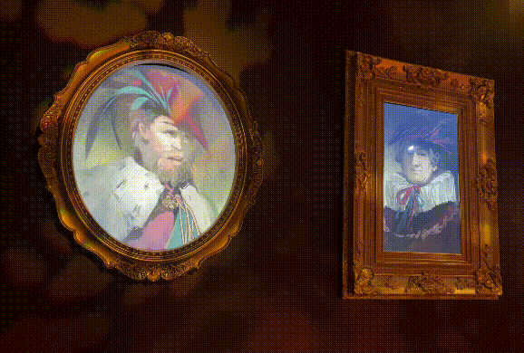 “古堡”墙面画像里的贵族，会一直嘀嘀咕咕地议论“血钻”的名声