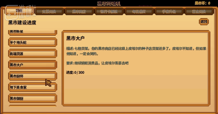 “你黑市商店已经比皮埃尔德种子店的货架还多了。继续销赃，让皮埃尔羡慕去吧。”