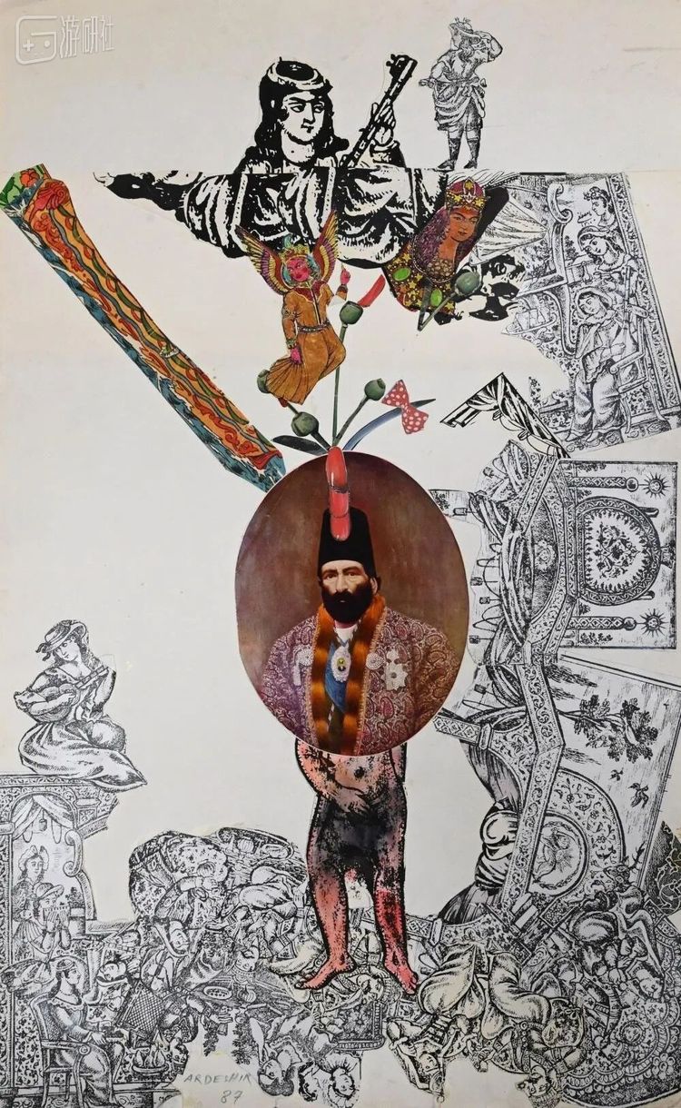 Ardeshir Mohassess的作品，也带有明显的拼贴属性
