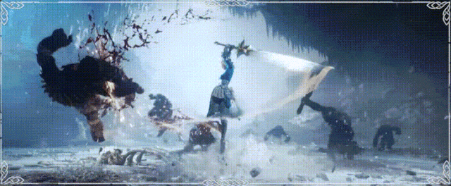 纤细的美女利用重心变化、挥舞大剑作战的反差感就确实很有吸引力吧