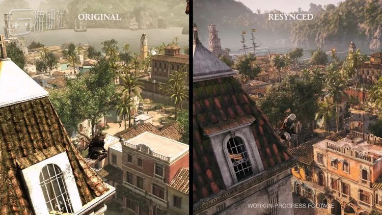 左侧为原版，右侧为《黑旗 记忆重置》