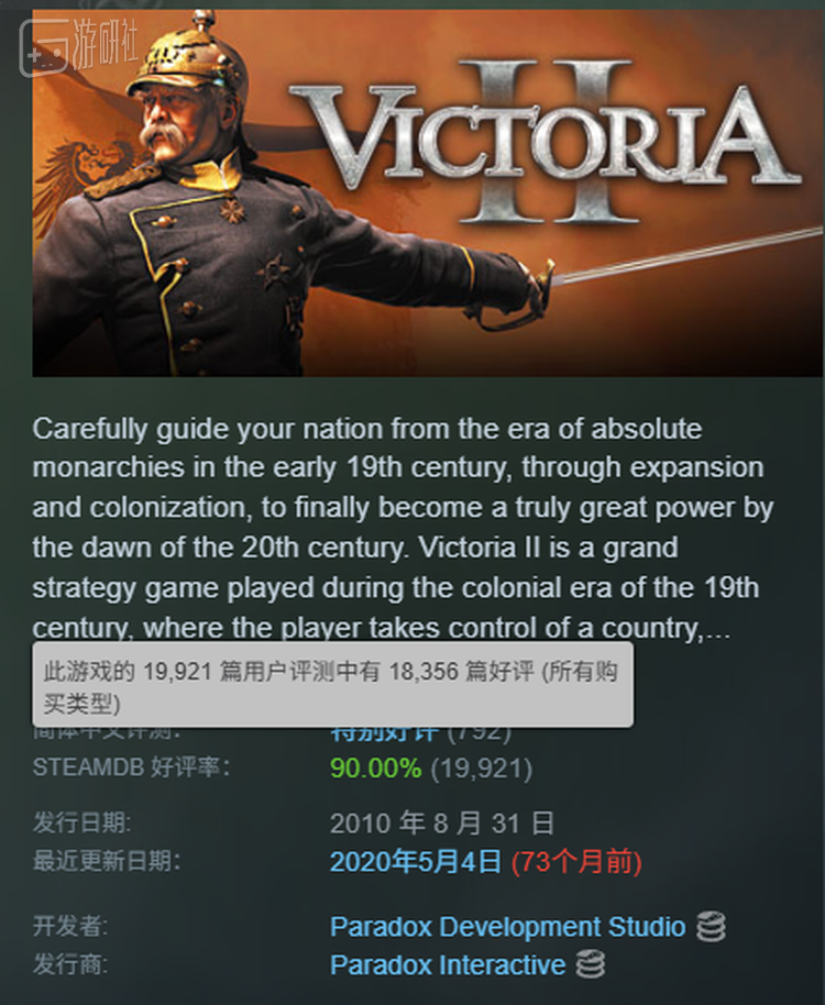 V2的好评率在P社的老游戏里也是独树一帜的高