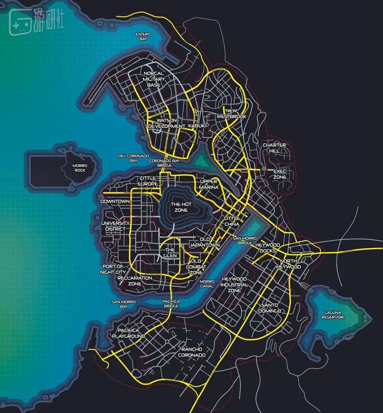 2045年的夜之城，中心的“热区”是2023年的原爆点