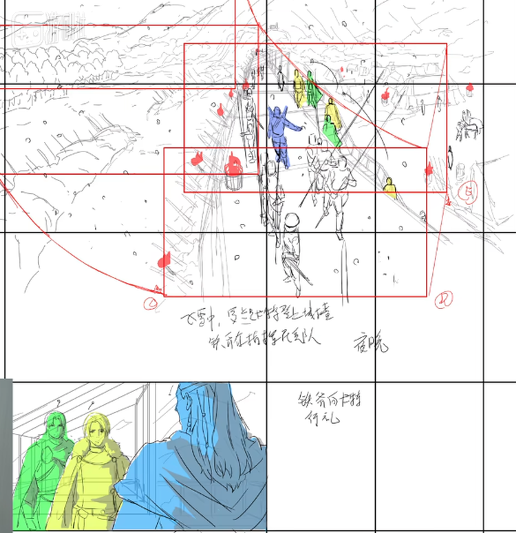 孙猛在直播中展示的第9集分镜