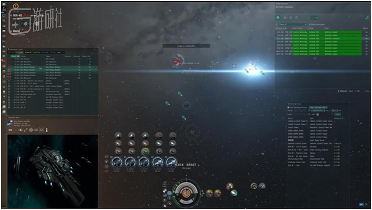 ▲《EVE》中的飞船驾驶界面