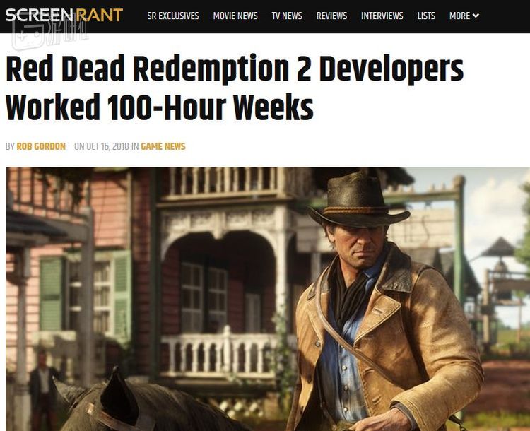 《荒野大镖客2》发售前夕，Rockstar被曝出加班丑闻，引起了社会的广泛关注