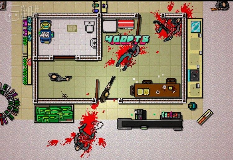 《迈阿密热线》的游戏截图，我想任何有理智的人都看得出这东西为什么不能在脸书打广告