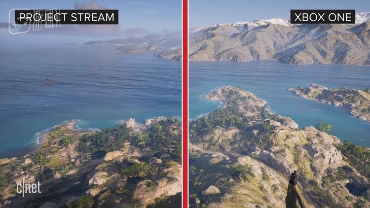 谷歌的云游戏和XBOX ONE画面的对比