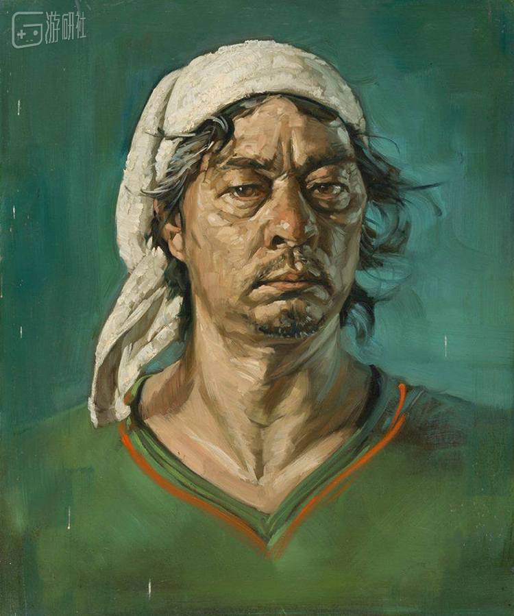  生赖范义的自画像油画作品