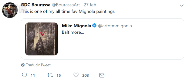 在推特上Chris Bourassa是Mike Mignola的忠实谜弟