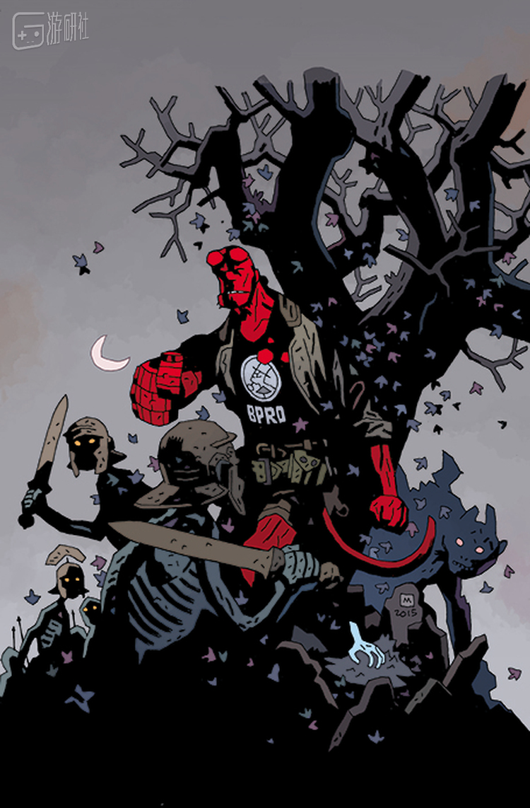 Mike Mignola的作品用形状和颜色就表现了非常好的效果