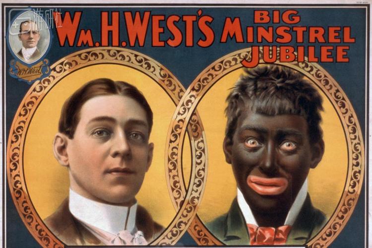 一幅当时的海报，对于黑人的特征进行了丑化