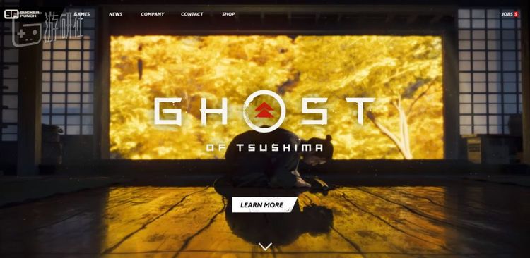 Sucker Punch官网首页就是巨大的《对马岛之鬼》的动图