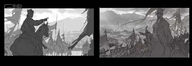 ©Lulu Zhang绘制的《全面战争：三国》宣传原画及草图