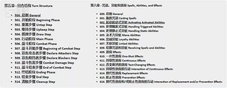 规则覆盖了万智牌的所有方面