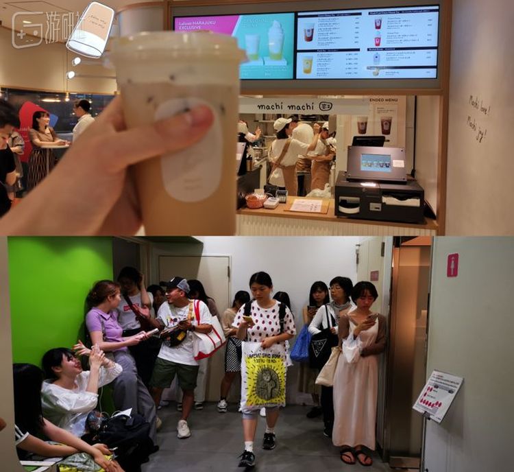 右边那队表情严肃的是排队上女厕所的，左边那些兴高采烈玩自拍的才是周末排奶茶的队伍