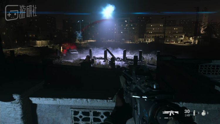 大使馆关卡是本作中最优秀的关卡（没有之一）。尤其是这场利用照明弹指引守卫敌人进攻的桥段