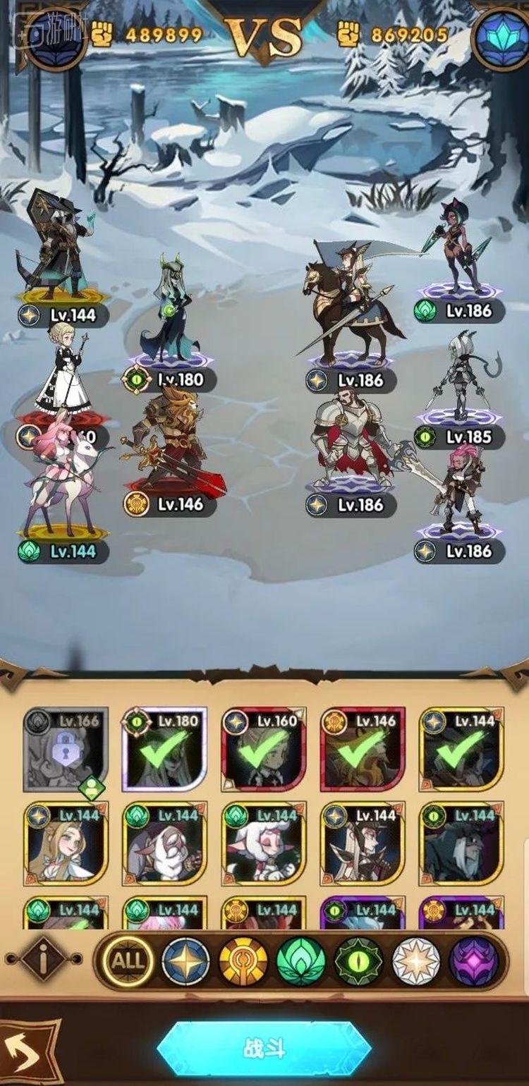 我在48万战力的时候，主线已经推到了86万战力的敌人（注意图片上方的数值对比）