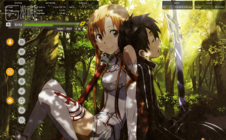 早年的《刀剑神域》菜单主题电脑桌面