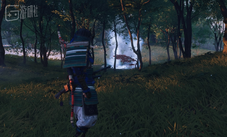 近景温泉蒸腾的热气