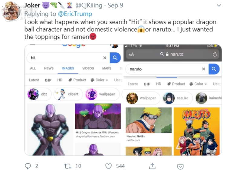 hit是《龙珠》角色希特的英文名；Naruto也可指鸣门卷，一种拉面配料