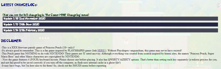 2018年11月的《桃花公主大冒险》Github页面