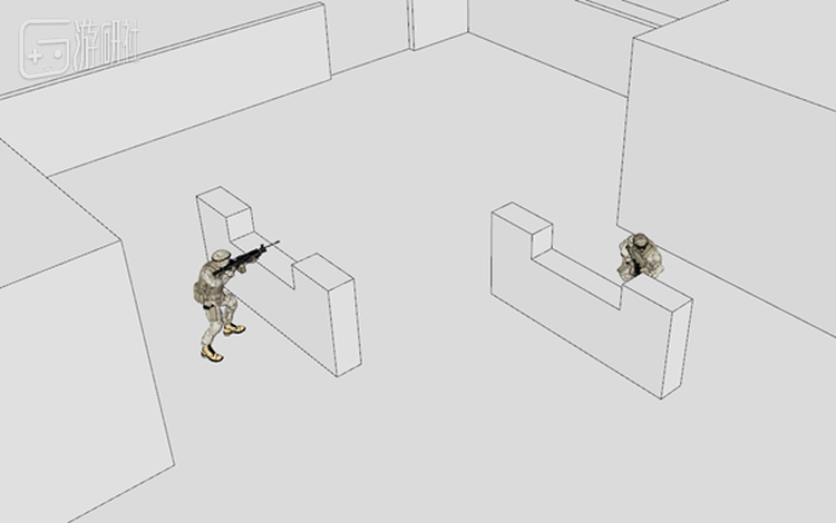 对称设计的掩体，失去了真实性和引导性